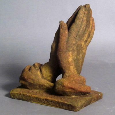 Hands Of Prayer Fiber Stone Resin Indoor/Outdoor Statue/Sculpture -  - FS2284