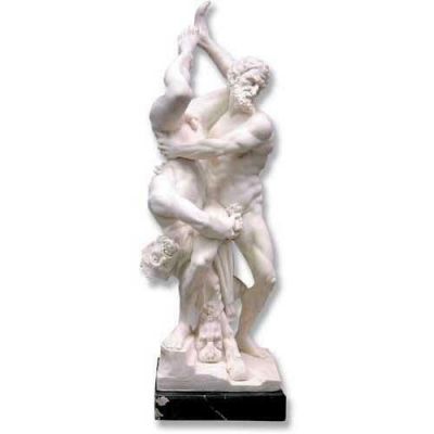 Hercules & Diomedes 20in. - Carrara Marble Indoor/Outdoor Statue -  - 100092