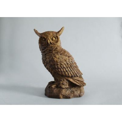 Hoot Owl Fiber Stone Resin Indoor/Outdoor Garden Statue/Sculpture -  - FS9131