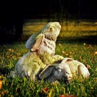 Bunnies At Play - Fiber Stone Resin - Indoor/Outdoor Statue/Sculpture
