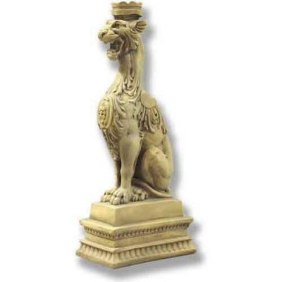 Imperial Lion Candleholder - Fiberglass - Indoor/Outdoor Statue -  - T38279