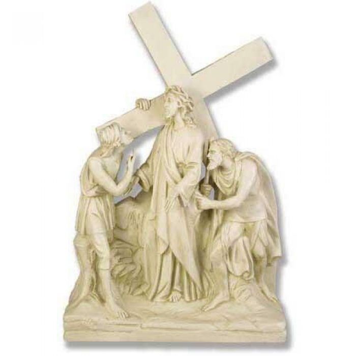 Religious : Jesus Is Given The Cross Station #2 Fiberglass ...
