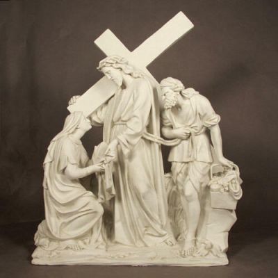 Jesus Meets Veronica Station 6 - Fiberglass - Outdoor Statue -  - F7455