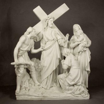 Jesus Speaks To The Woman Station 8 - Fiberglass - Statue -  - F7457