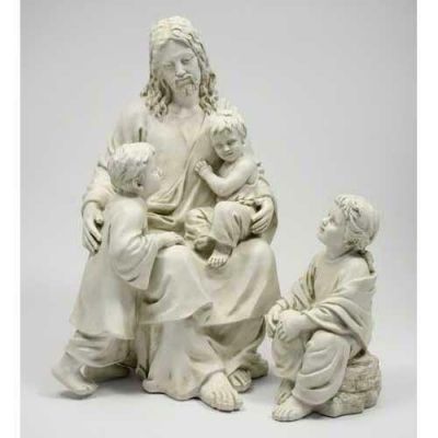 Jesus w/Children 34in. - Fiberglass - Indoor/Outdoor Statue -  - F8525