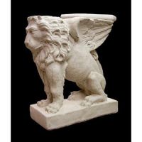Lion (Wings)bench Base 16.5in. - Fiberglass - Outdoor Statue