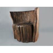 Log Chair 30in. Fiber Stone Resin Indoor/Outdoor Statue/Sculpture