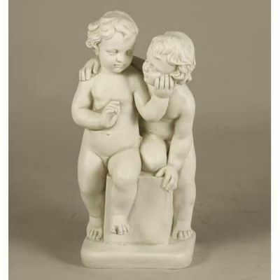 Loving Twins 19in. - Fiberglass - Indoor/Outdoor Garden Statue -  - F8390