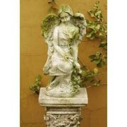 Lulu Angel 15in. - Fiber Stone Resin - Indoor/Outdoor Garden Statue