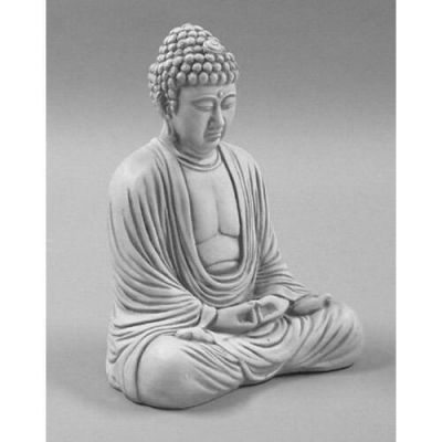 Meditating Buddha 18in. Fiberglass Indoor/Outdoor Garden Statue -  - F6572