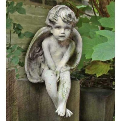 Meditation Cherub Small 12in. - Fiber Stone Resin - Outdoor Statue -  - FS91A