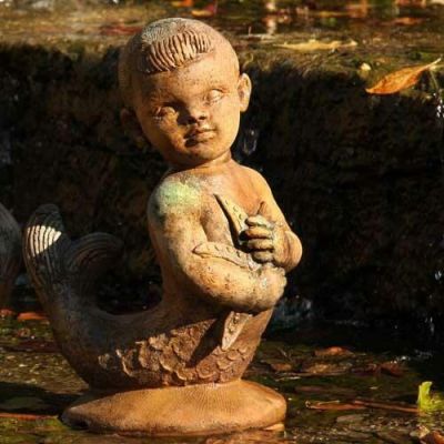 Mergirl 17in. (Copper) - Fiber Stone Resin - Indoor/Outdoor Statue -  - FS958
