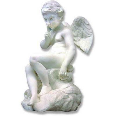 Mischievous Cupid 7in. - Carrara Marble Indoor/Outdoor Garden Statue -  - 990081