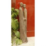 Modern Couple 18in. Fiber Stone Resin Indoor/Outdoor Garden Statue