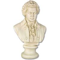 Mozart Bust Medium 17in. High - Fiberglass - Outdoor Statue