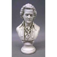 Mozart Bust Small 12in. High - Fiberglass - Outdoor Statue