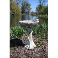 Nature's Birdbath w/Birds - Fiber Stone Resin - Indoor/Outdoor Statue