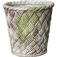 Nied Weave Basket 22in. - Fiber Stone Resin - Indoor/Outdoor Statue