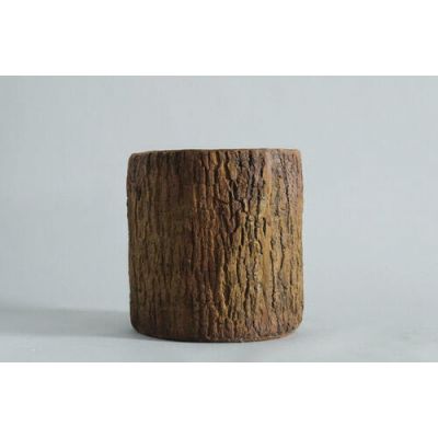 Oak Bark Planter Medium Fiber Stone Resin Indoor/Outdoor Garden Statue -  - FS60402