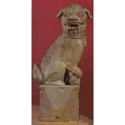 Oriental Foo Dog Xing Right 22in. - Fiberglass - Outdoor Statue -  - F693