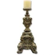 Ornate Candleholder Short 24in. - Fiberglass - Outdoor Statue