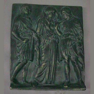 Orpheus, Eurydice / Hermes 9x8in. Fiberglass Plaque Sculpture -  - F9320