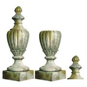 Pershing Finial Urn - Fiber Stone Resin - Indoor/Outdoor Garden Statue