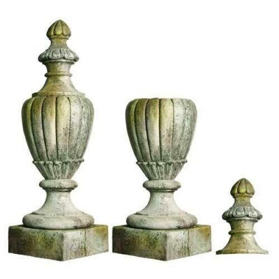Pershing Finial Urn - Fiber Stone Resin - Indoor/Outdoor Garden Statue -  - FS8438P
