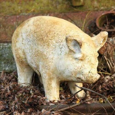 Pig - Standing 9.5in. Fiber Stone Resin Indoor/Outdoor Garden Statue -  - FS6802