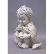 Pondering Baby St Francis 14in. - Fiberglass - Outdoor Statue
