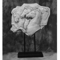 Rearing Horses 12in. High On Stand - Fiberglass Resin - Statue