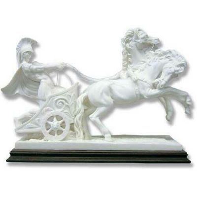 Roman Chariot 6in. High - Carrara Marble Indoor/Outdoor Garden Statue -  - 100597