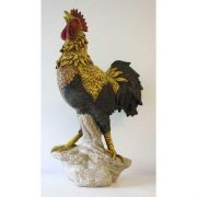 Rooster Crowing 28in. Fiberglass Resin Indoor/Outdoor Garden Statue