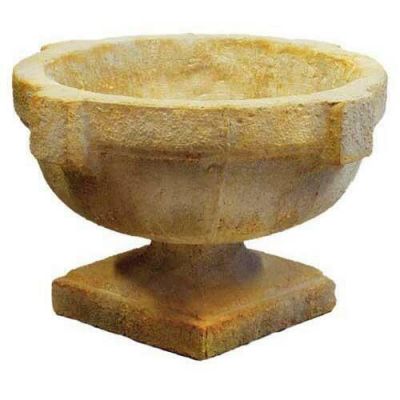 Rough Bungalow Urn 14in. - Fiber Stone Resin - Indoor/Outdoor Statue -  - FS107