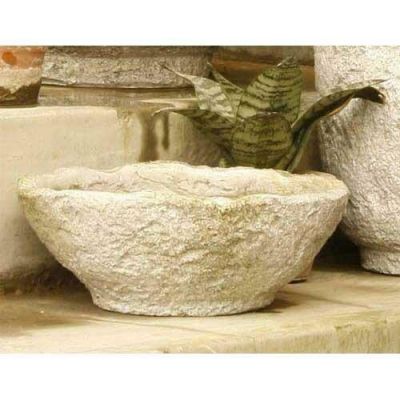 Rough Hewn Bowl #1 4in. Fiber Stone Resin Indoor/Outdoor Garden Statue -  - FS8204