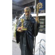 Saint Benedict For Lent 68in. Fiberglass - Indoor/Outdoor Statue