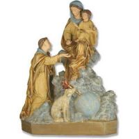 Saint Dominic, Mother, Child, Dog - Fiberglass - Outdoor Statue