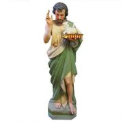 Saint John The Baptist w/Sheep On Book - Fiberglass - Statue