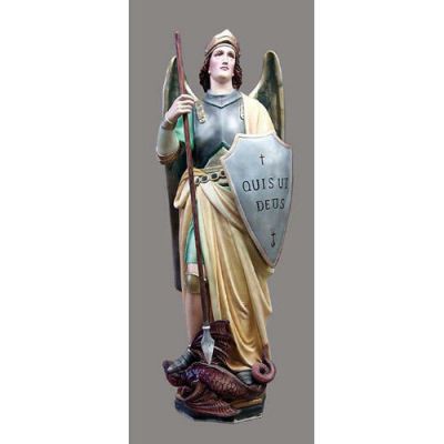 Saint Michael (Shield) 55in. - Fiberglass - Outdoor Statue -  - F9395