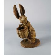 Sam Rabbit w/Basket - Fiber Stone Resin - Indoor/Outdoor Garden Statue