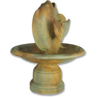 Santi Fish / Pedestal Bowl Set Fiber Stone Resin Outdoor Garden Statue -  - FS7570F