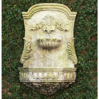 Scroll Fountain 29in. Fiber Stone Resin Indoor/Outdoor Garden Statue -  - FSNG28318