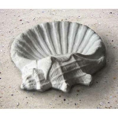 Seashell Birdbath 15 Win. - Fiber Stone Resin - Indoor/Outdoor Statue -  - FS8528