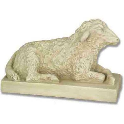 Sheep On Base 8in. Nativity Fiberglass Indoor/Outdoor Statue -  - F7174
