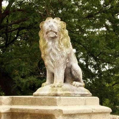 Sitting Lion Left 24in. - Fiber Stone Resin - Indoor/Outdoor Statue -  - FSDS513L