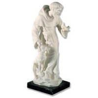 St. Francis 11in. High - Carrara Marble Indoor Statue
