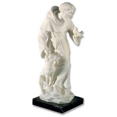 St. Francis 11in. High - Carrara Marble Indoor/Outdoor Garden Statue -  - 101330