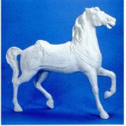 Standing Carousel Horse 59in. - Fiber Stone Resin - Outdoor Statue