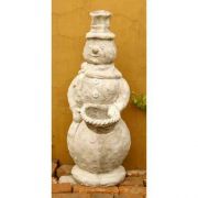 Stone Cold Snowman 37in. - Fiber Stone Resin - Indoor/Outdoor Statue