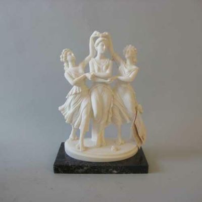 Three Dancers 10in. High - Carrara Marble Indoor/Outdoor Garden Statue -  - 220704